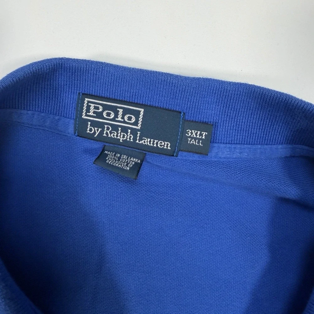 Polo Ralph Lauren Polo Shirt Men's 3XLT Blue Short Sleeve Pony Big Tall Cotton